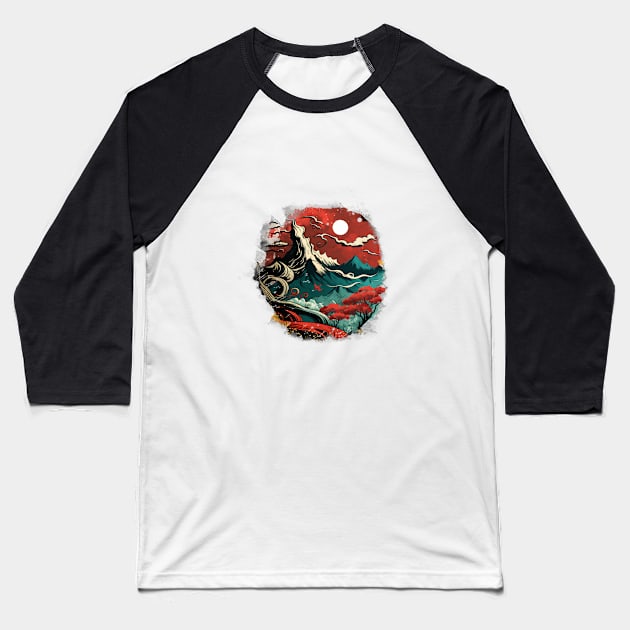 Fantasy chinese landscape Baseball T-Shirt by loucaski